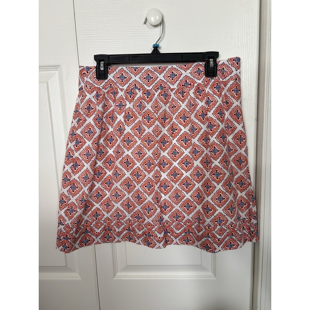 Ann Taylor Loft A-Line Skirt Women's Size 4 Mosaic Print White And Red